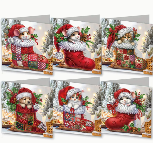 Diamond Painting Weihnachtsstrumpf Karten